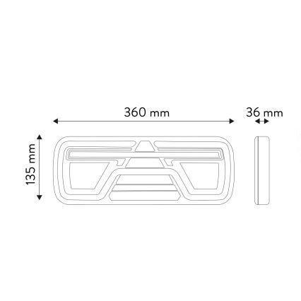 LED Gecombineerd licht met dynamische richtingaanwijzer LED/10-30V IP67 links