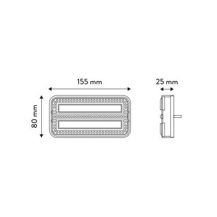 LED Gecombineerd licht met dynamische richtingaanwijzer LED/12-24V IP65