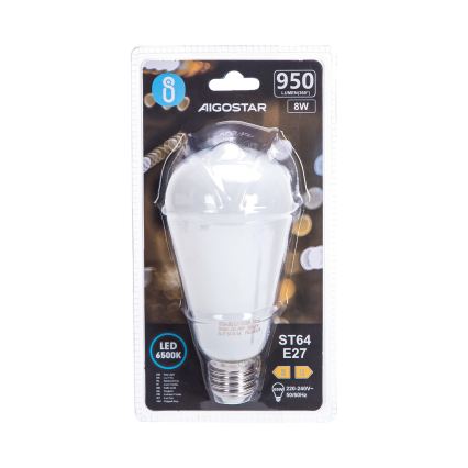 LED-gloeilamp ST64 E27/8W/230V 330° 6500K - Aigostar