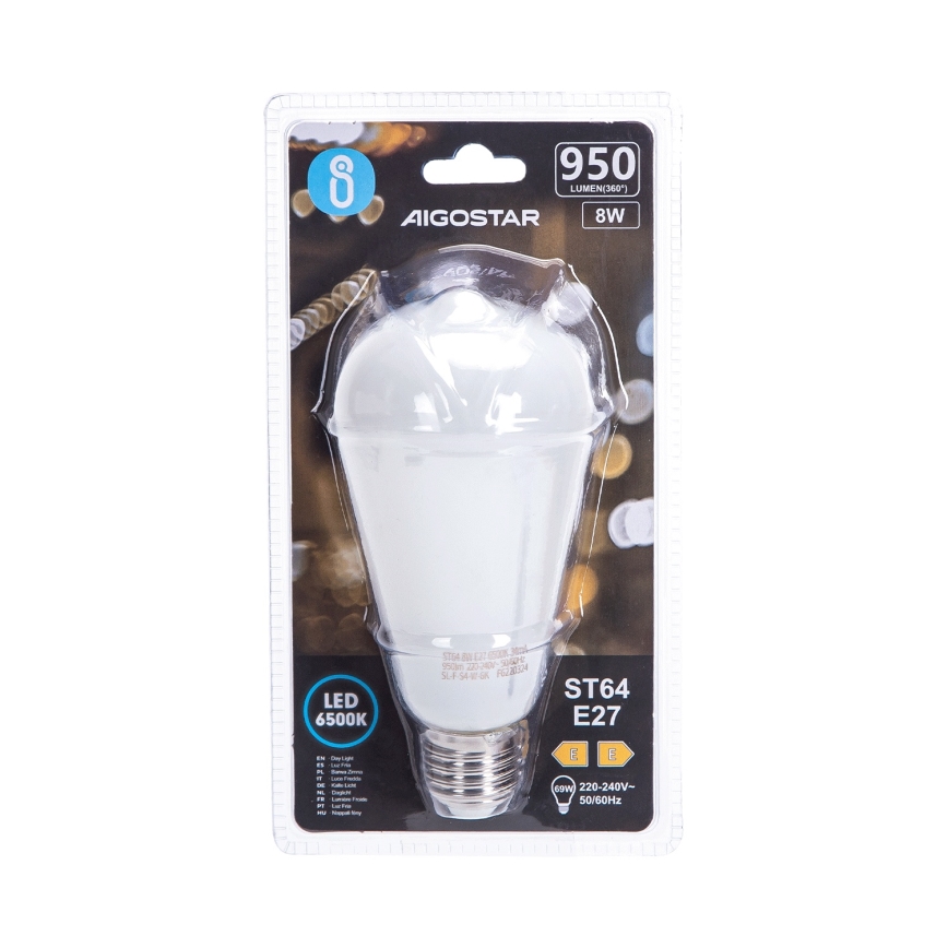 LED-gloeilamp ST64 E27/8W/230V 330° 6500K - Aigostar