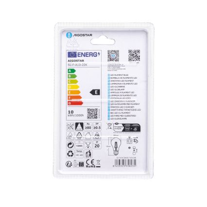 LED-gloeilamp VINTAGE A60 E27/10W/230V 2200K - Aigostar