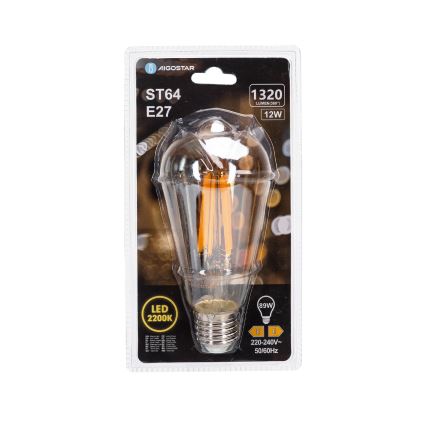LED-gloeilamp VINTAGE ST64 E27/12W/230V 2200K - Aigostar