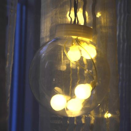 LED-gordijn WISH BALLS 108xLED/8 functies 4,5 m warm wit