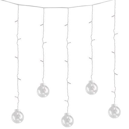LED-gordijn WISH BALLS 108xLED/8 functies 4,5 m warm wit