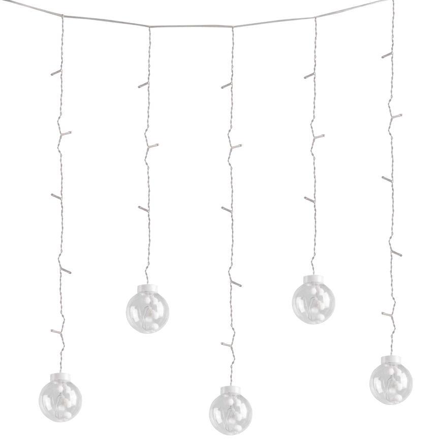 LED-gordijn WISH BALLS 108xLED/8 functies 4,5 m warm wit