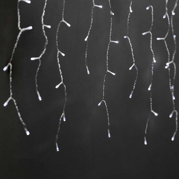 LED-gordijnverlichting voor buiten, 180 LEDs, 7 functies, 10,9 m, IP44, koud wit