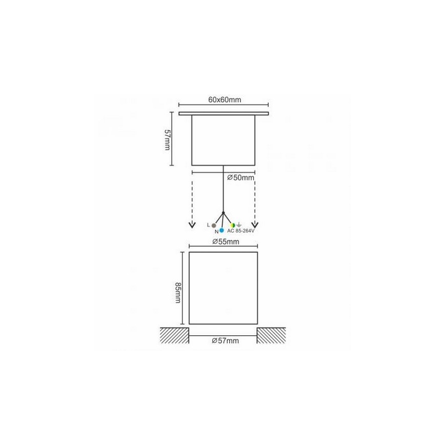 LED Grondspot voor buiten LED/4W/85-264V IP67 4000K