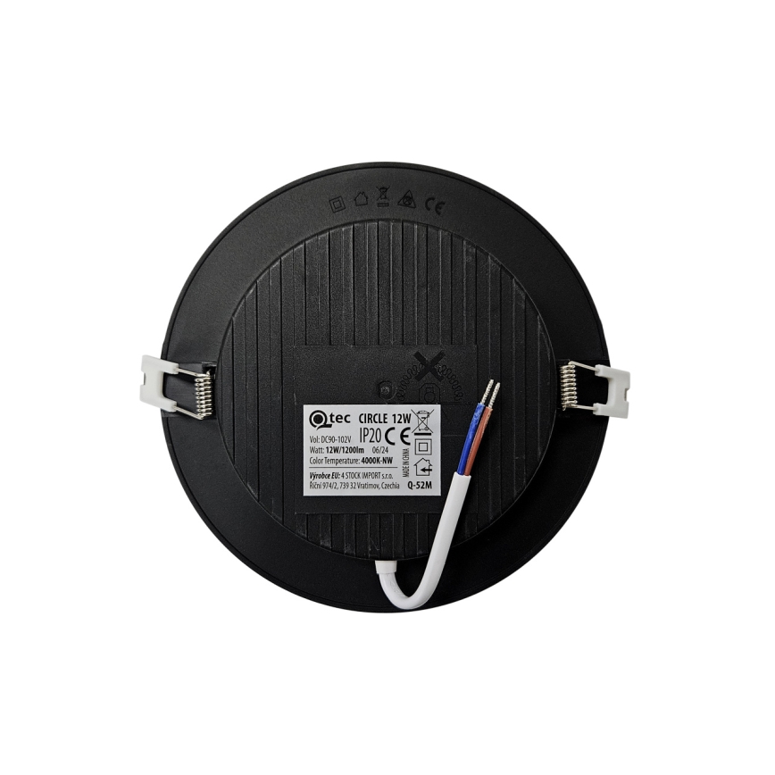 LED Hang plafondverlichting CIRCLE LED/12W/230V 4000K diameter 17 cm zwart