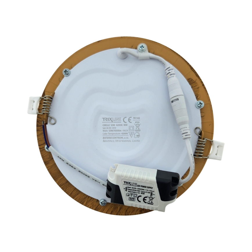 LED Hang plafondverlichting CIRCLE LED/12W/230V 4200K diameter 16,7 cm bruin