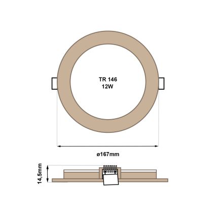LED Hang plafondverlichting CIRCLE LED/12W/230V 4200K diameter 16,7 cm bruin