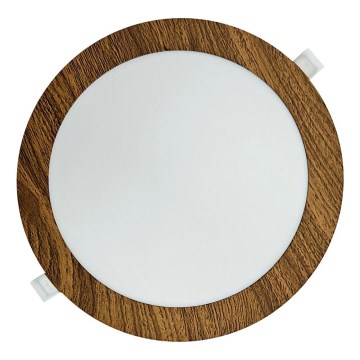 LED Hang plafondverlichting CIRCLE LED/18W/230V 4200K diameter 22 cm bruin
