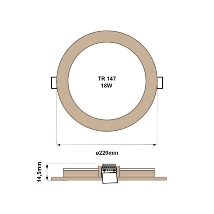 LED Hang plafondverlichting CIRCLE LED/18W/230V 4200K diameter 22 cm bruin