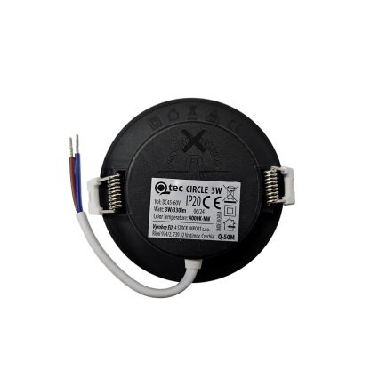 LED Hang plafondverlichting CIRCLE LED/3W/230V 4000K diameter 9 cm zwart