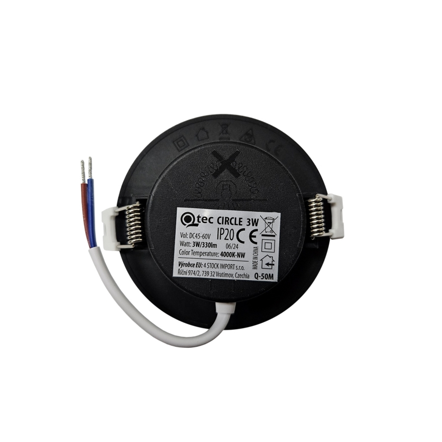 LED Hang plafondverlichting CIRCLE LED/3W/230V 4000K diameter 9 cm zwart