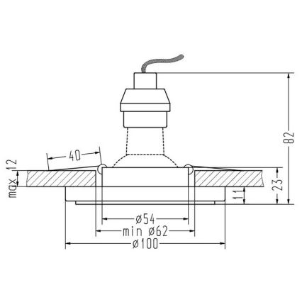 LED Hang plafondverlichting EYE 1xGU10/50W + LED/3W/230V