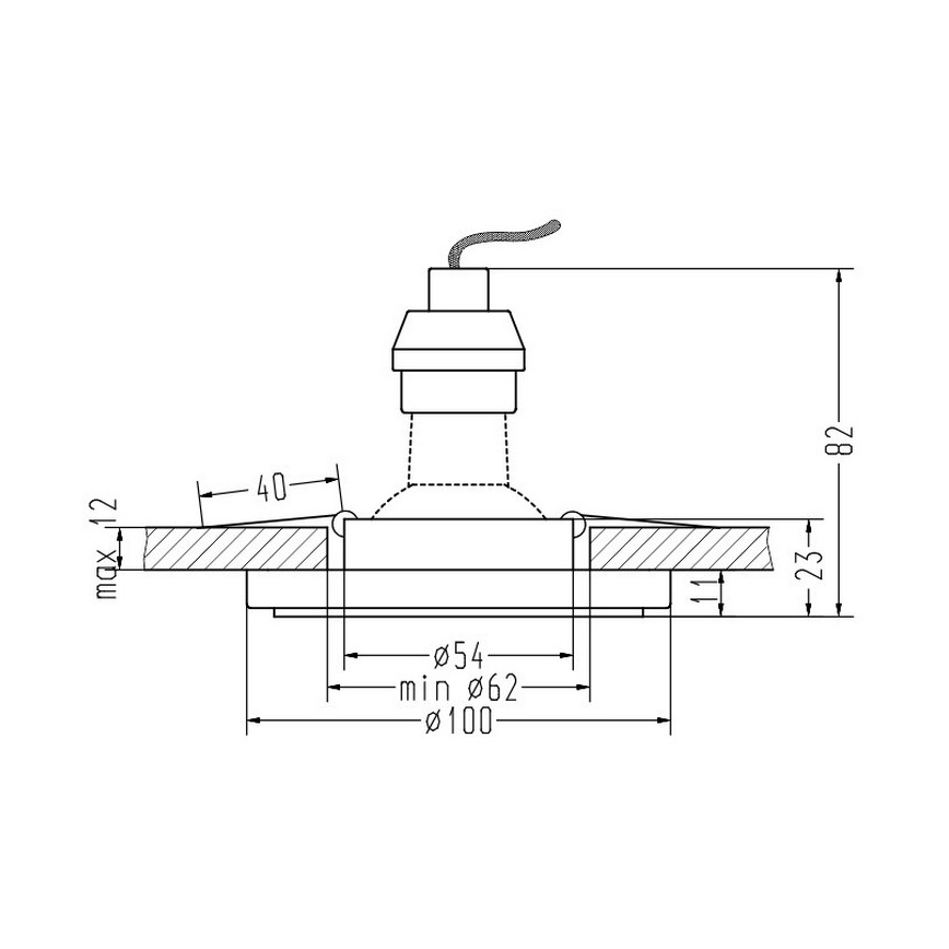 LED Hang plafondverlichting EYE 1xGU10/50W + LED/3W/230V