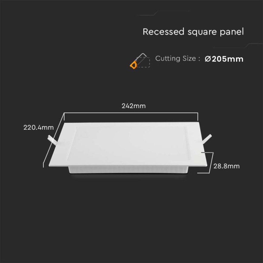 LED Hang plafondverlichting LED/18W/230V 22x22 cm 4000K wit