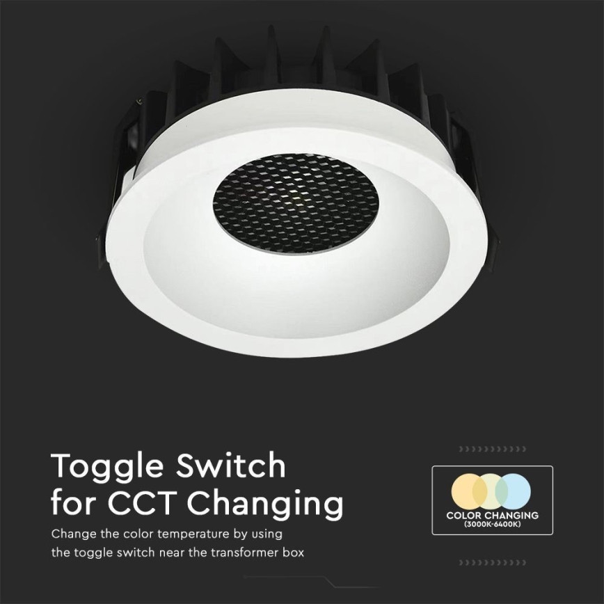 LED Hang plafondverlichting LED/18W/230V 3000/4000/6400K diameter 10,6 cm wit