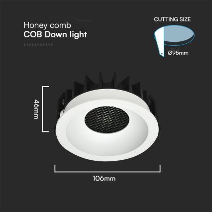 LED Hang plafondverlichting LED/18W/230V 3000/4000/6400K diameter 10,6 cm wit