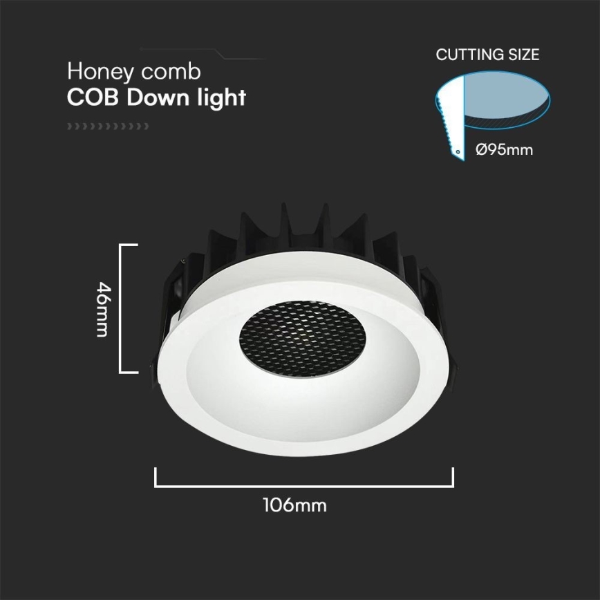 LED Hang plafondverlichting LED/18W/230V 3000/4000/6400K diameter 10,6 cm wit