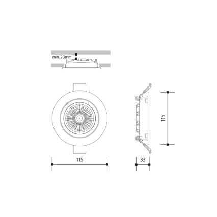 LED Hang plafondverlichting LED/18W/230V 3000K diameter 11,5 cm wit