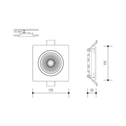 LED Hang plafondverlichting LED/18W/230V 4000K 11,5x11,5 cm wit