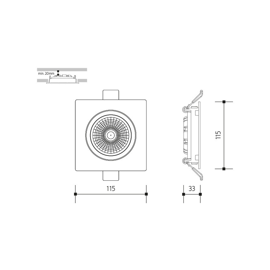 LED Hang plafondverlichting LED/18W/230V 4000K 11,5x11,5 cm wit