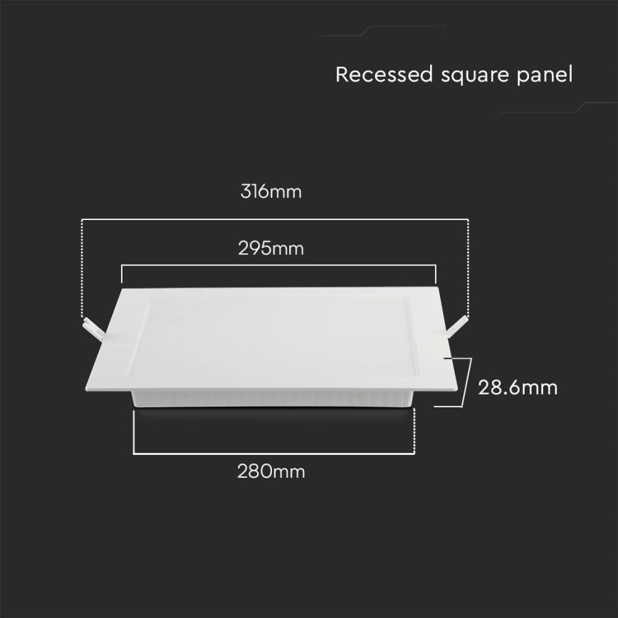 LED Hang plafondverlichting LED/24W/230V 29,5x29,5 cm 6500K wit