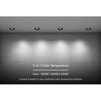 LED Hang plafondverlichting LED/24W/230V 3000/4000/6400K ø 13,5 cm zwart