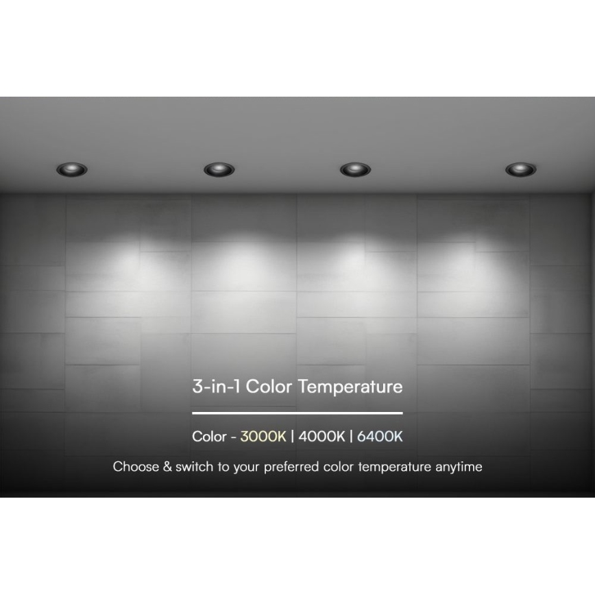 LED Hang plafondverlichting LED/24W/230V 3000/4000/6400K ø 13,5 cm zwart