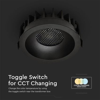 LED Hang plafondverlichting LED/24W/230V 3000/4000/6400K ø 13,5 cm zwart