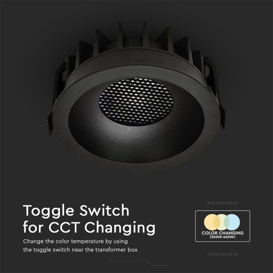 LED Hang plafondverlichting LED/24W/230V 3000/4000/6400K ø 13,5 cm zwart