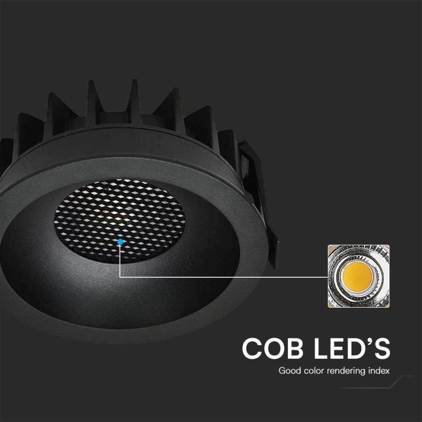LED Hang plafondverlichting LED/24W/230V 3000/4000/6400K ø 13,5 cm zwart