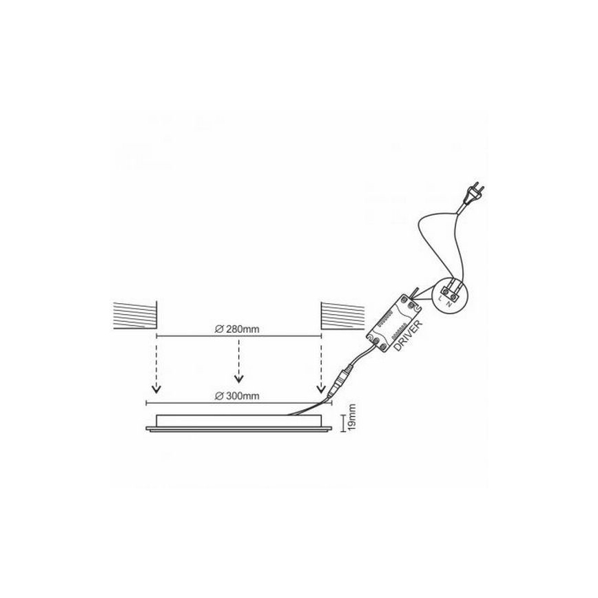 LED Hang plafondverlichting LED/24W/230V