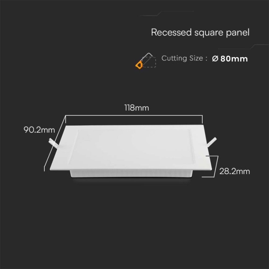 LED Hang plafondverlichting LED/3W/230V 9x9 cm 4000K wit