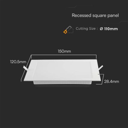 LED Hang plafondverlichting LED/6W/230V 12x12 cm 4000K wit