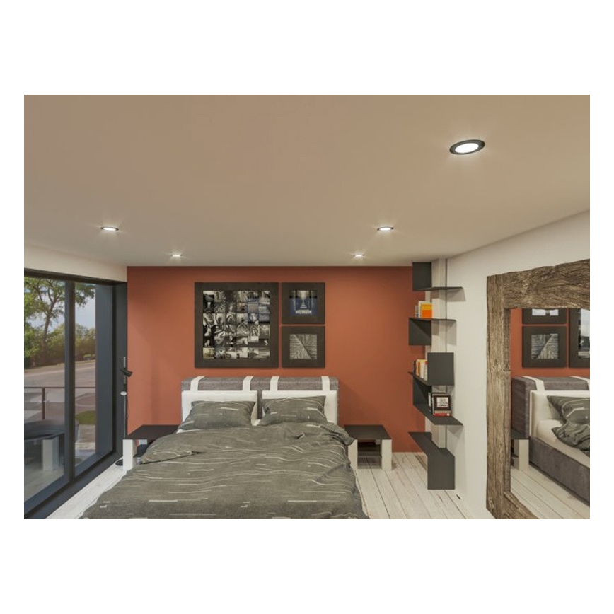 LED Hang plafondverlichting LED/6W/230V 3000K diameter 8,5 cm zwart