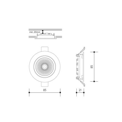 LED Hang plafondverlichting LED/6W/230V 4000K diameter 8,5 cm wit