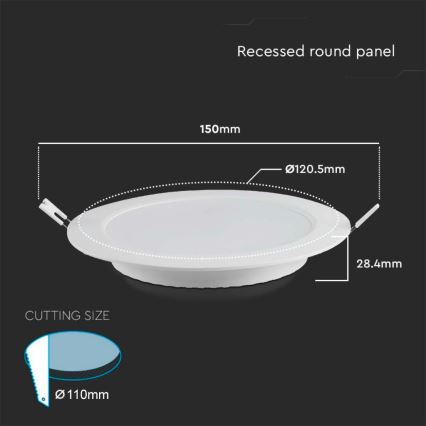 LED Hang plafondverlichting LED/6W/230V diameter 12 cm 4000K wit