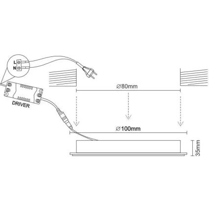 LED Hang plafondverlichting LED/7,5W/230V 4000K wit/goud