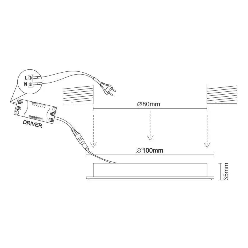LED Hang plafondverlichting LED/7,5W/230V 4000K zwart