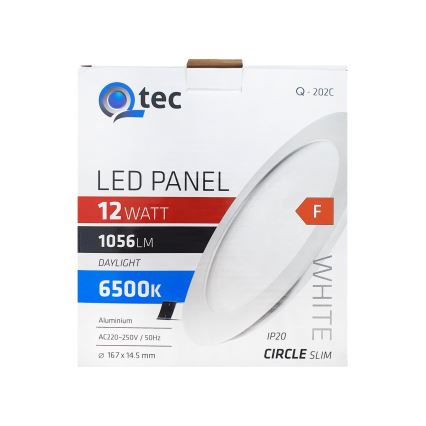 LED Hang plafondverlichting QTEC LED/12W/230V 6500K diameter 16,7 cm