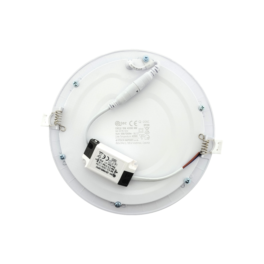 LED Hang plafondverlichting QTEC LED/15W/230V 4200K diameter 18,8 cm