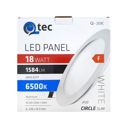 LED Hang plafondverlichting QTEC LED/18W/230V 6500K diameter 22 cm