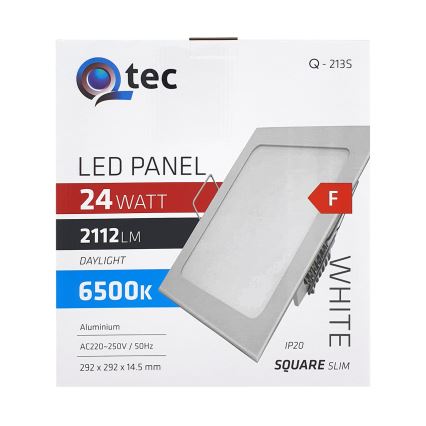 LED Hang plafondverlichting QTEC LED/24W/230V 6500K 29,2x29,2 cm