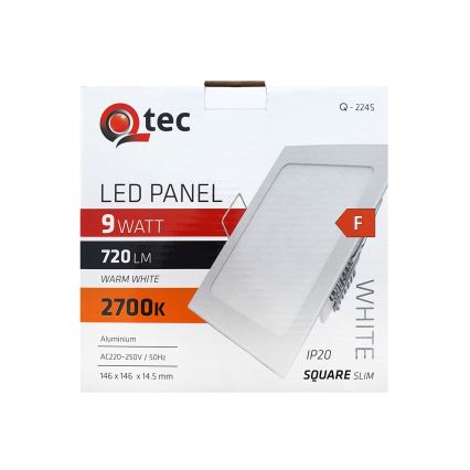 LED Hang plafondverlichting QTEC LED/9W/230V 2700K 14,6x14,6 cm