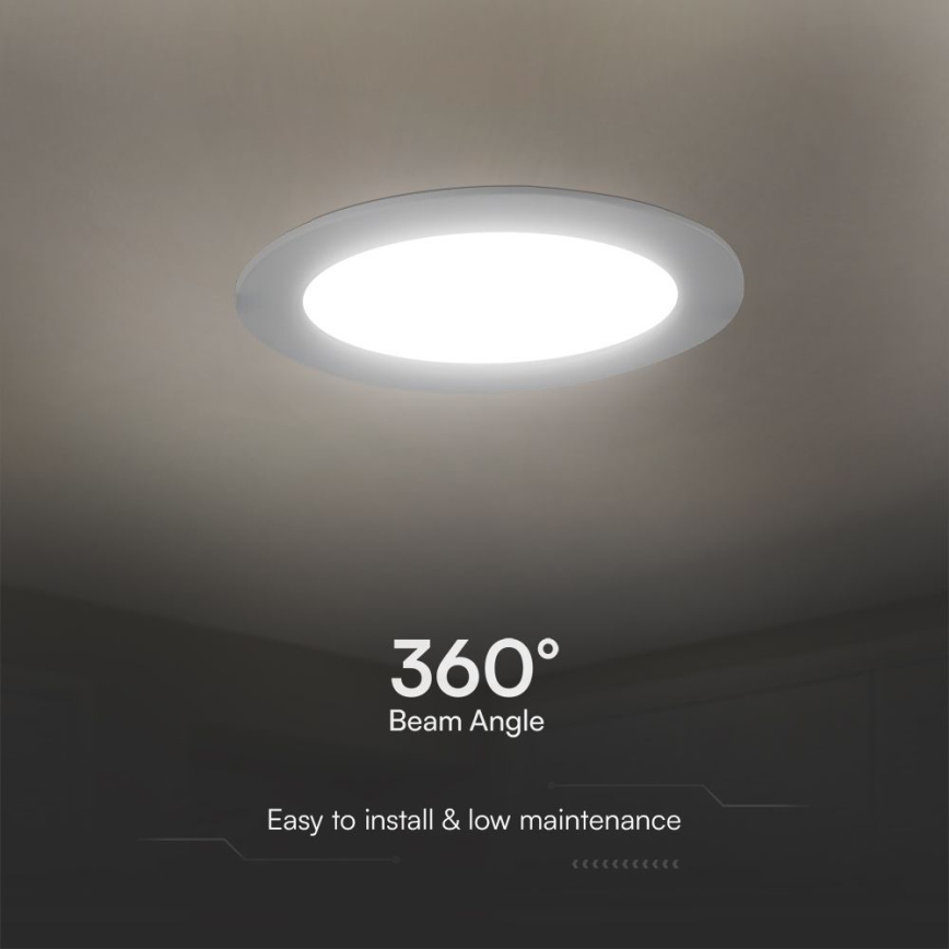 LED Hang plafondverlichting SAMSUNG CHIP LED/18W/230V 6500K diameter 22 cm wit