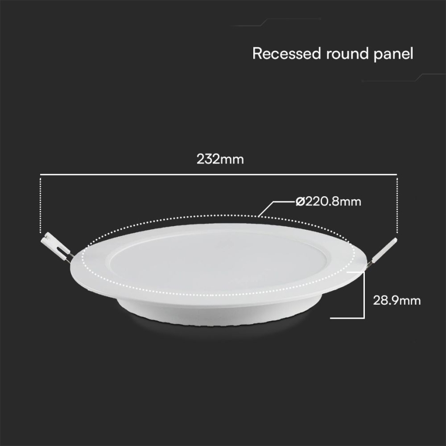 LED Hang plafondverlichting SAMSUNG CHIP LED/18W/230V 6500K diameter 22 cm wit