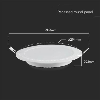 LED Hang plafondverlichting SAMSUNG CHIP LED/24W/230V 6500K diameter 29,4 cm wit