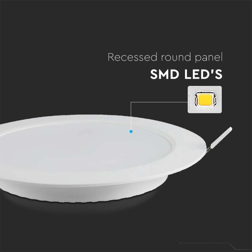 LED Hang plafondverlichting SAMSUNG CHIP LED/3W/230V 6500K diameter 9,5 cm wit